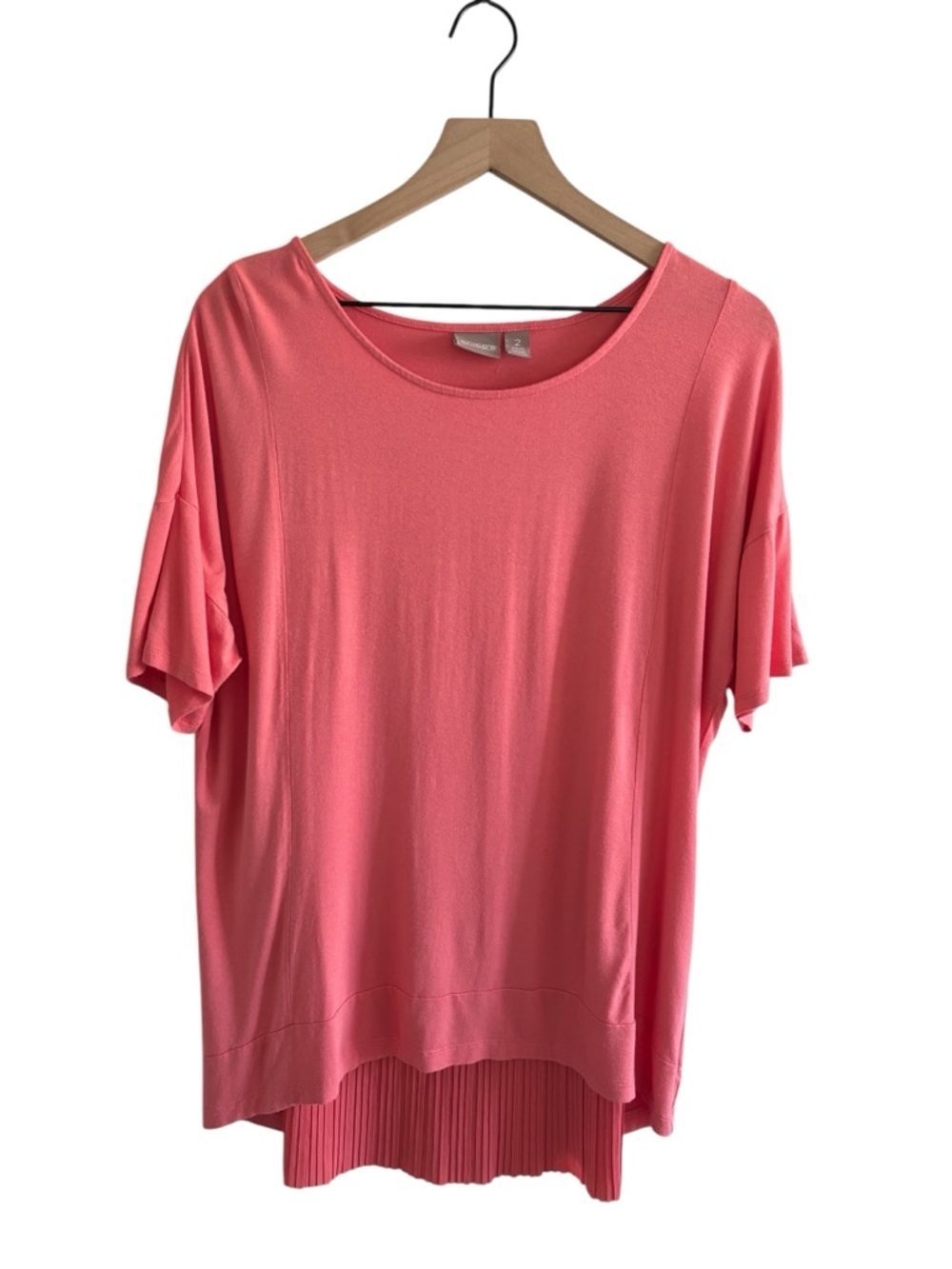 Chico’s Coral Pleated Back Top Pullover Short Sleeve Size 2 US Large